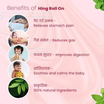 BabyOrgano Ayurvedic Hing Roll on & Eucalyptus Oil Natural Cold Relief Roll on - Each 40ml Combo 