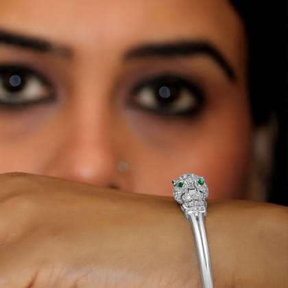 Silver Jaguar Kada for Women