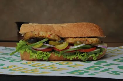Aloo Patty Sub Sandwich __ 6 Inches,Roasted Garlic Bread,Toasted Bread With Mozzarella Cheese
