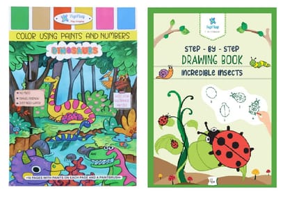   PepPlay Colouring Book for Kids Color Using Paints & Numbers + Drawing Book Incredible Insects (Combo) | Educational Sketch Books Gift for Kids (3 to 6+ Years) 