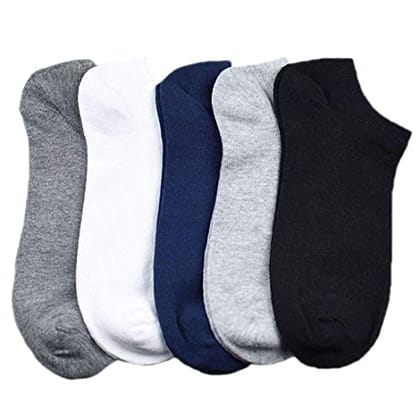 HAYBERG Ankle Length Socks For Men And Women - Pack Of 5 Multicoloured Cotton Socks - Free Size