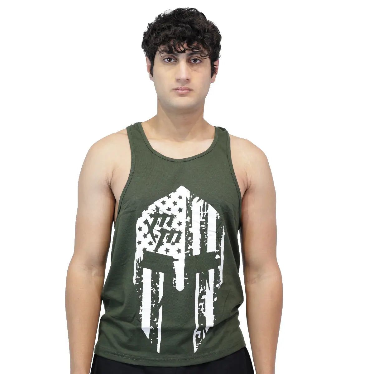 Dominant Skull Gym Stringer-Blue / M