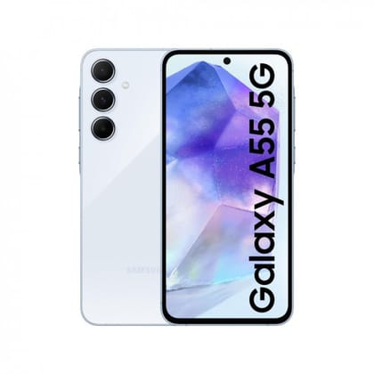 Samsung Galaxy A55 5G (Awesome Iceblue, 12GB RAM, 256GB Storage) | Metal Frame | 50 MP Main Camera (OIS) | Nightography | IP67 | Corning Gorilla Glass Victus+ | sAMOLED with Vision Booster