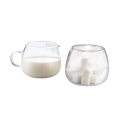 Borosil Milk and Sugar Pot Set, 270 ml, 2-Pieces