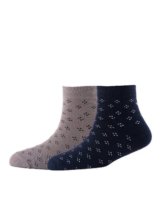 Men Pack Of 2 Patterned Cotton Ankle Length Socks