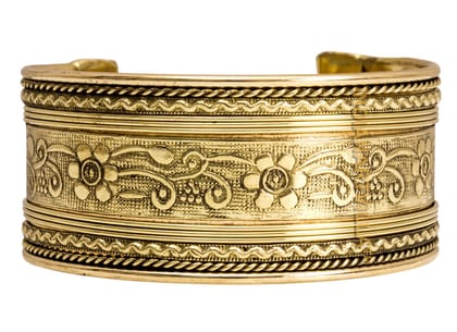 Indian Art Villa Brass Antique Traditional Kada Bracelet Bangle | Collectible Gift Item | Set Of 2-1