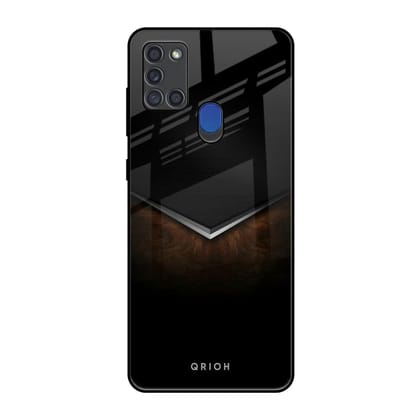 Dark Walnut Glass Case for Samsung A21s