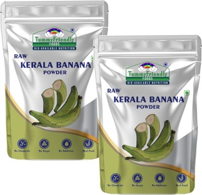 TummyFriendly Foods Natural Raw Kerala Banana Powder, Raw Nendran Banana Powder, No Chemicals Cereal, 400 gm (Pack of 2)