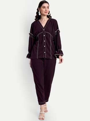 BCZ STYLE Slim Fit Casual Top With Trousers