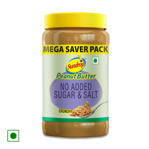 Sundrop Peanut Butter - Crunchy, No Added Sugar & Salt, 924 gm Bottle