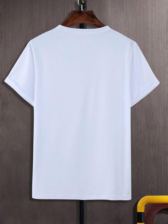 NITYANAND CREATIONS Round Neck White Holi T-Shirt for MEN-HOLI-T-SHIRT-11556-M