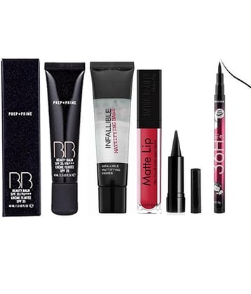 swenky foundation primer liquid lipstick kajal & eyeliner (Pack of 5)