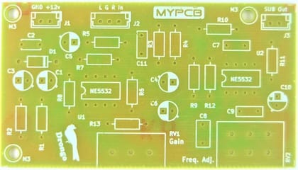 Subwoofer Low Pass Filter Board with High Gain & Frequency Control - PCB only  by MYPCB