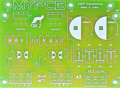 TDA2030 TDA2050 LM1875 Simple & Low Cost Stereo Amplifier Board - PCB only  by MYPCB