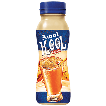 Amul Kool Milk - Badam Flavour, 200 Ml Pet Bottle(Savers Retail)