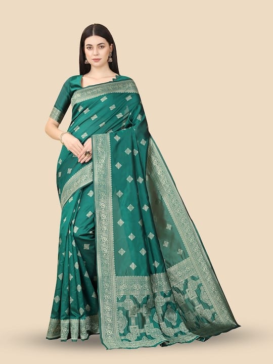 Floral Woven Design Zari Banarasi Saree