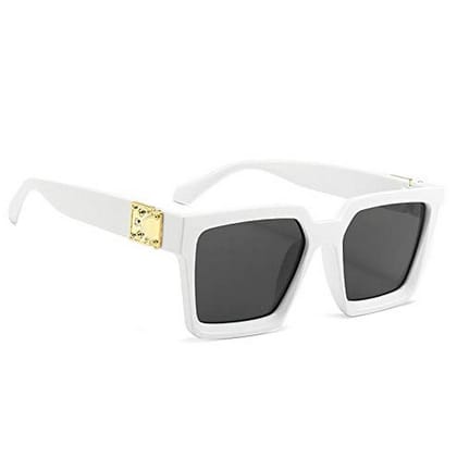 Dervin Unisex Square Sunglasses (Black)