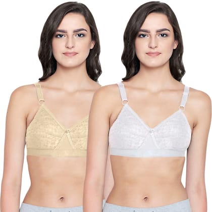 Bodycare Women Cotton Full Coverage Non Padded Regular Bra Pack - 2 E5586WS(D) Bodycare Women Cotton Full Coverage Non Padded Regular Bra Pack - 2 E5586WS(D)