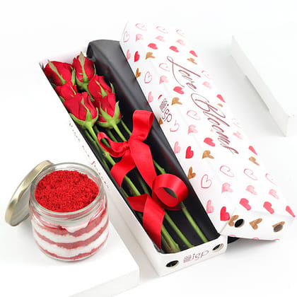 Love Bloom Red Velvet Jar Cake Combo