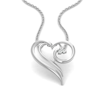 ALL IN ONE Solid Silver Open Heart Necklace High Quality Diamond Modern Double Heart Necklace