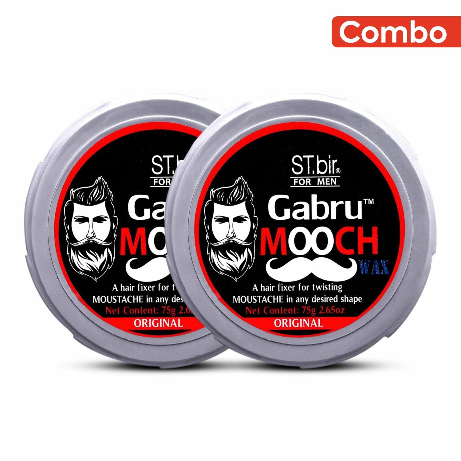 Gabru ST.bir Men's Mooch Wax 75gm (Pack of 2)