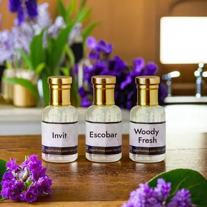 Invit, Escobar, Woody Fresh - 12ml each (French Attars Set)-12ml