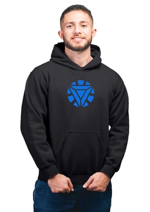 Ironmen Superhero Unisex 100% Cotton Printed Hoodie (Black)-S