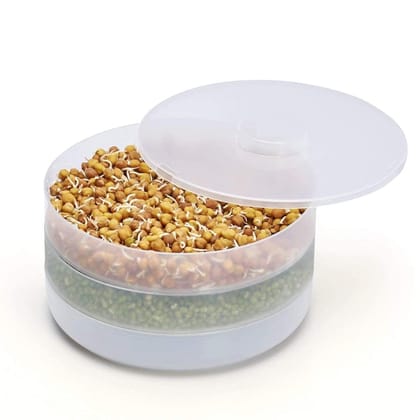 Entisia 3 Container Sprout Bowl Maker - 1 Pcs Plastic Multipurpose Sprout Maker with Container for Sprouted Grains, Home Kitchen (Multicolor, 3 Layer Bowl)