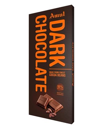 Amul Dark Chocolate Bar - Cocoa Beans, 150 gm