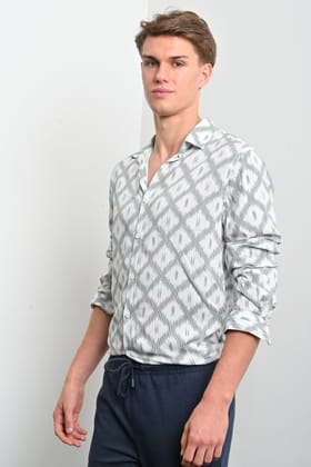 Spring - Viscose Printed Shirt - Green-S-38 / GREEN