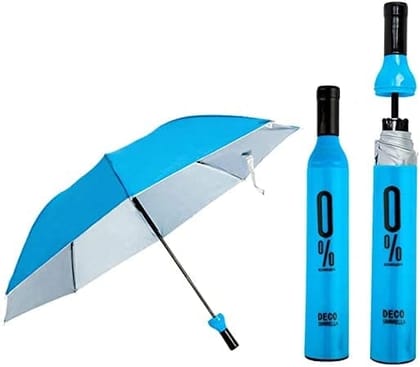 Denzcart Bottle Shape Travel Foldable Umbrella for Gents Ladies 1PCS MULTICOLOR Umbrella (Multicolor)  by Ruhi Fashion India