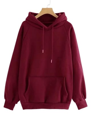 MAROON FULL SLEEVE UNISEX HOODIE SWEATSHIRT-M