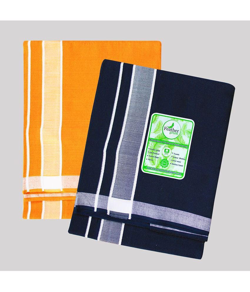 Feather Green - Multicolor Cotton Mens Lungi ( Pack of 2 ) - None