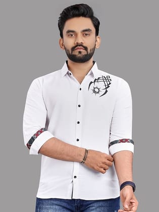 Relaxed Opaque Abstract Printed Cotton Casual Shirt