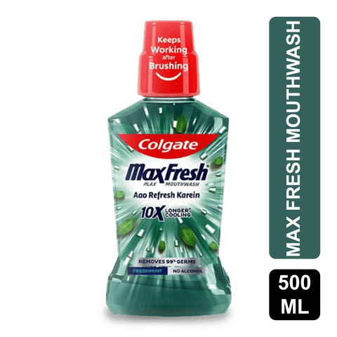 Colgate Maxfresh Plax Mouthwash Freshmint, 500 ml Bottle