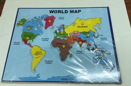 World Map Board for Montessori Kids