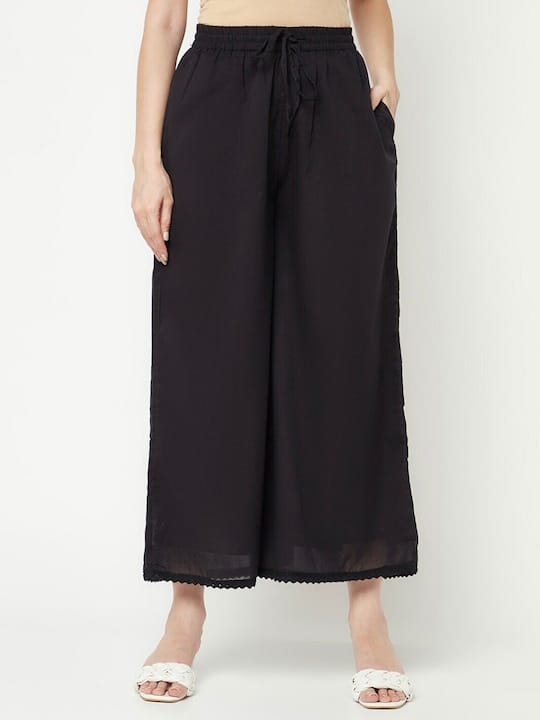 Mid-Rise Flared Fit Palazzos