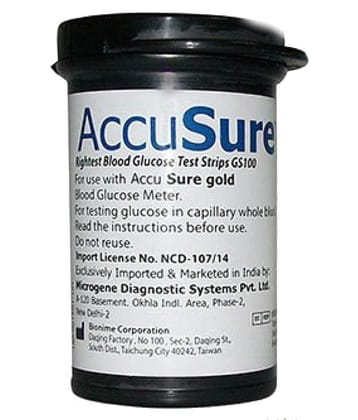 NSC AccuSure Gold 25 strips One Bottle