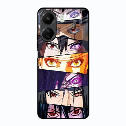Anime Eyes Glass Case for Redmi 13C