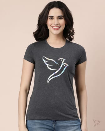 Slim Fit Letter Tee - Charcoal Grey-S / Charcoal Grey