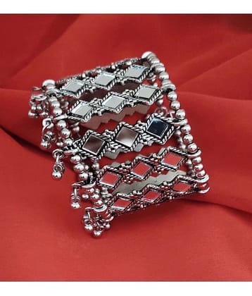 Pujvi Fashions Oxidised Antique Mirror Bracelet For Womens and Girls - None