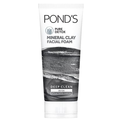 Pond's Pure Detox Mineral Clay Facial Foam For Oil Free Glow, (90gm)