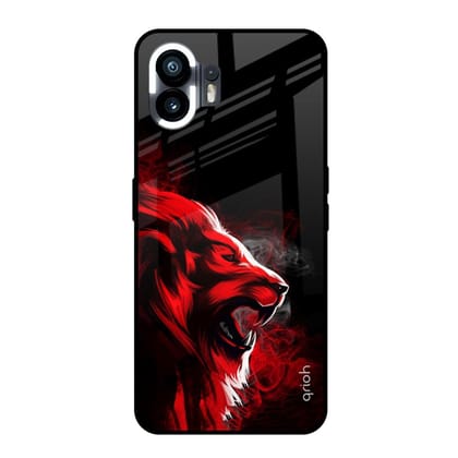 Red Angry Lion Glass Case for Nothing Phone 2