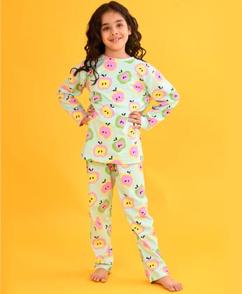 AQUA APPLE LONG SLEEVES PYJAMA SET - AQUA-0-6 MONTHS / 2N / AQUA