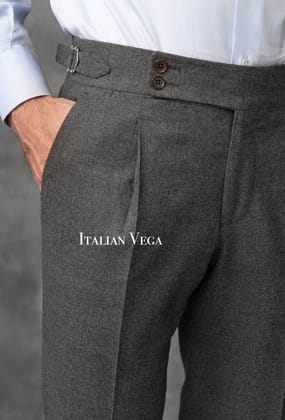 Anthracite Signature Flannel Gurkha Pants by Italian Vega®-28