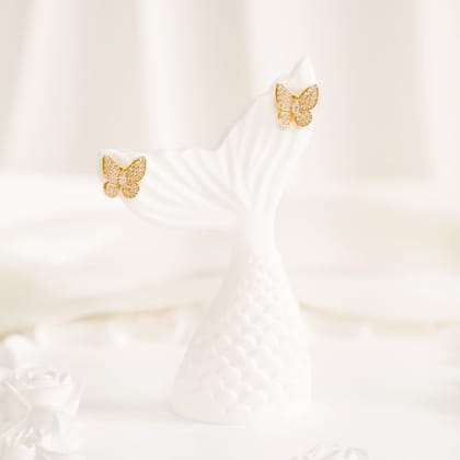 18K Gold Plated Butterfly Studs