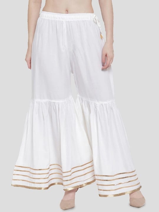 Elasticated Flared Ethnic Palazzos