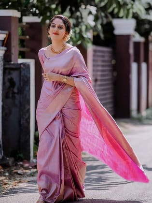Ethnic Motifs Woven Design Zari Banarasi Saree