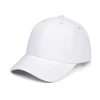 Pure Color Men's And Women's Leisure Sun Hat-White