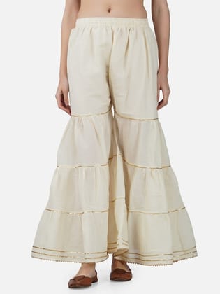 Women Flared Cotton Ethnic Sharara